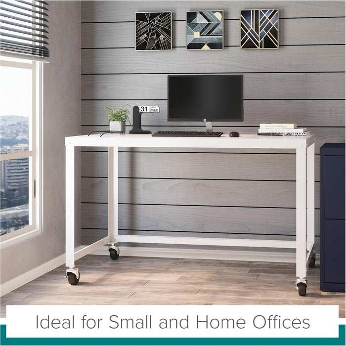 Mobile Metal Desk Workstation with Wheels and Durability - ShipItFurniture