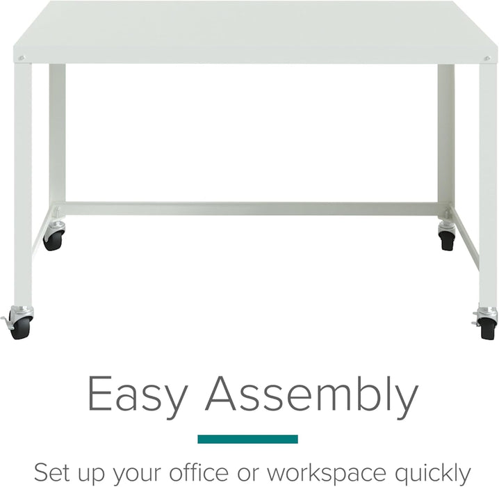 Mobile Metal Desk Workstation with Wheels and Durability - ShipItFurniture