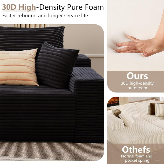 Modern 107 Inch Cloud Sectional Couch with Chaise - ShipItFurniture