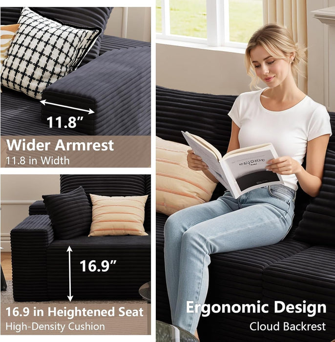 Modern 107 Inch Cloud Sectional Couch with Chaise - ShipItFurniture