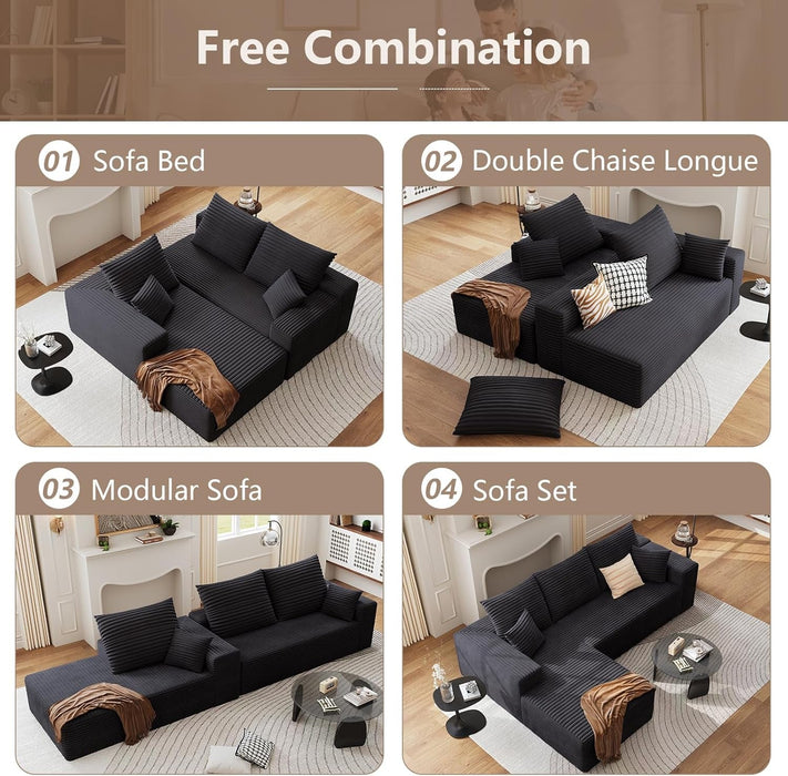 Modern 107 Inch Cloud Sectional Couch with Chaise - ShipItFurniture