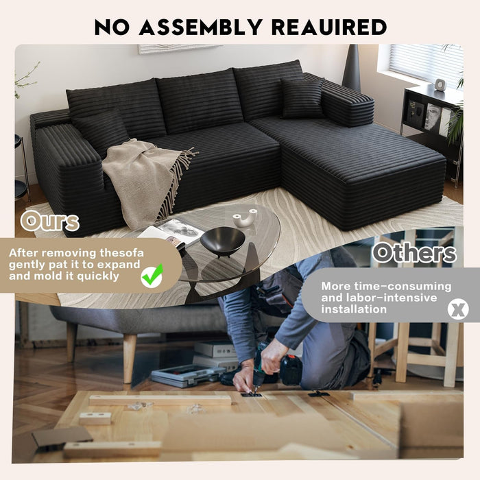 Modern 107.5 Inch Cloud Sectional Sofa With Chaise - ShipItFurniture