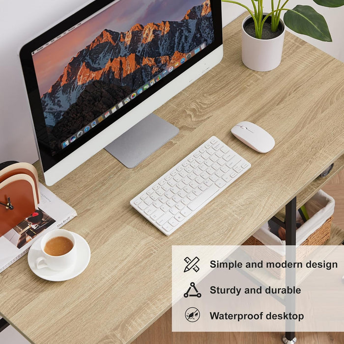 Modern 43 Inch Computer Desk with Adjustable Storage Shelves - ShipItFurniture