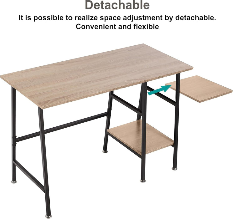 Modern 43 Inch Computer Desk with Adjustable Storage Shelves - ShipItFurniture