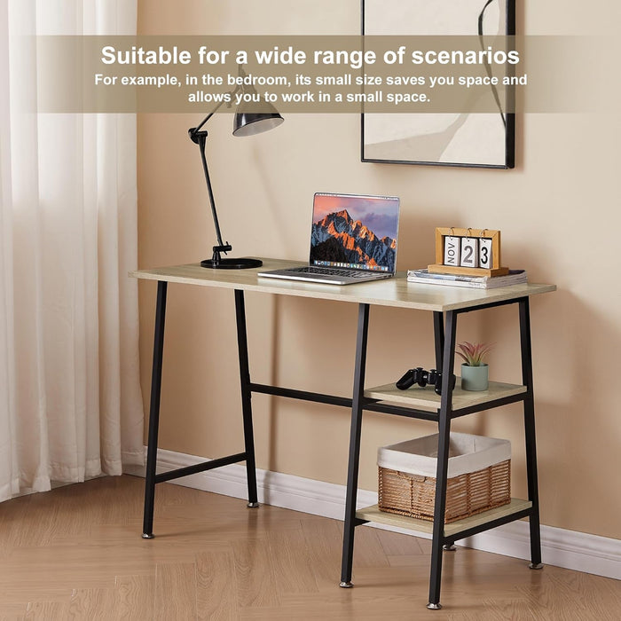 Modern 43 Inch Computer Desk with Adjustable Storage Shelves - ShipItFurniture