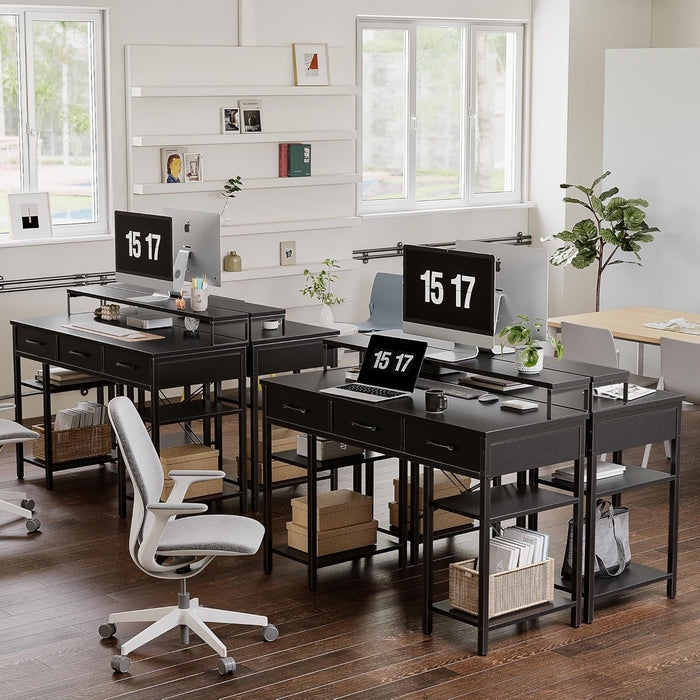 Modern 47 Inch Computer Desk With Storage And Drawers - ShipItFurniture