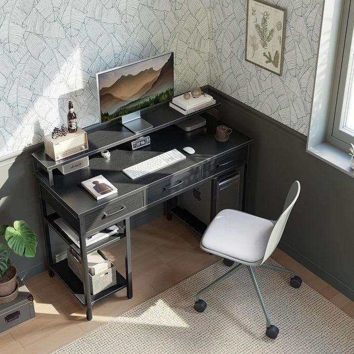 Modern 47 Inch Computer Desk With Storage And Drawers - ShipItFurniture