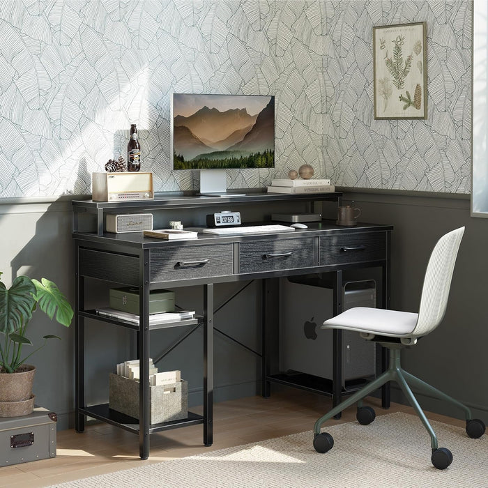 Modern 47 Inch Computer Desk With Storage And Drawers - ShipItFurniture