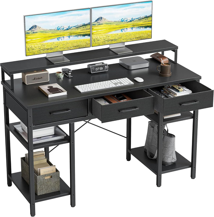 Modern 47 Inch Computer Desk With Storage And Drawers - ShipItFurniture