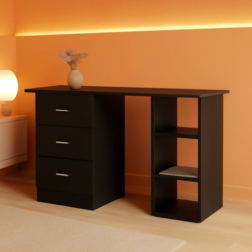 Modern 47 Inch Computer Desk With Storage Shelves - ShipItFurniture
