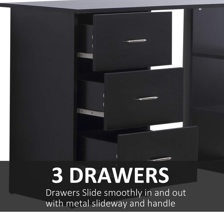 Modern 47 Inch Computer Desk With Storage Shelves - ShipItFurniture