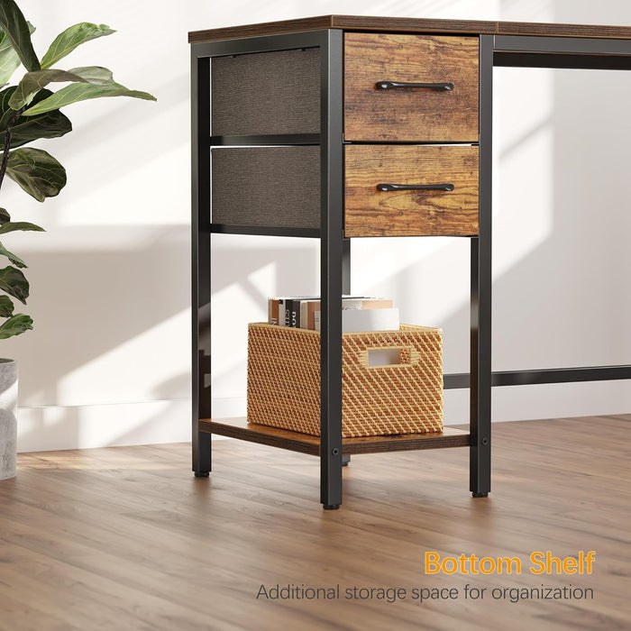 Modern 47 Inch Home Office Desk With Storage Drawers - ShipItFurniture