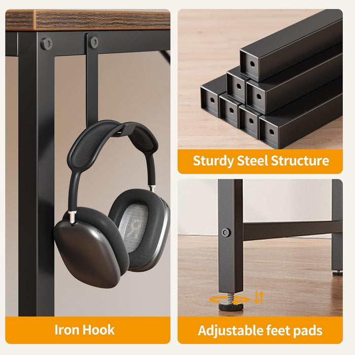 Modern 47 Inch Home Office Desk With Storage Drawers - ShipItFurniture