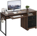Modern 55 Inch Computer Desk with Storage and Tray - ShipItFurniture