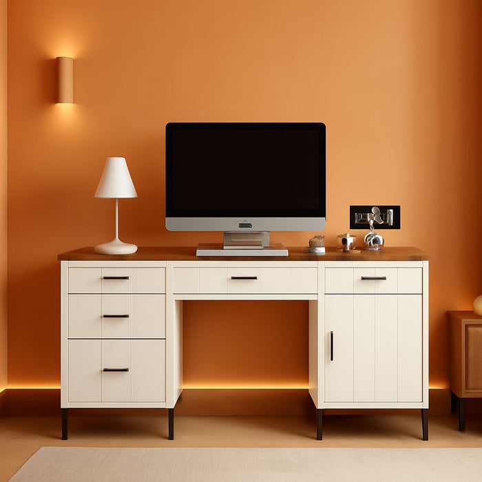 Modern 55 Inch Executive Desk with Charging Station - ShipItFurniture