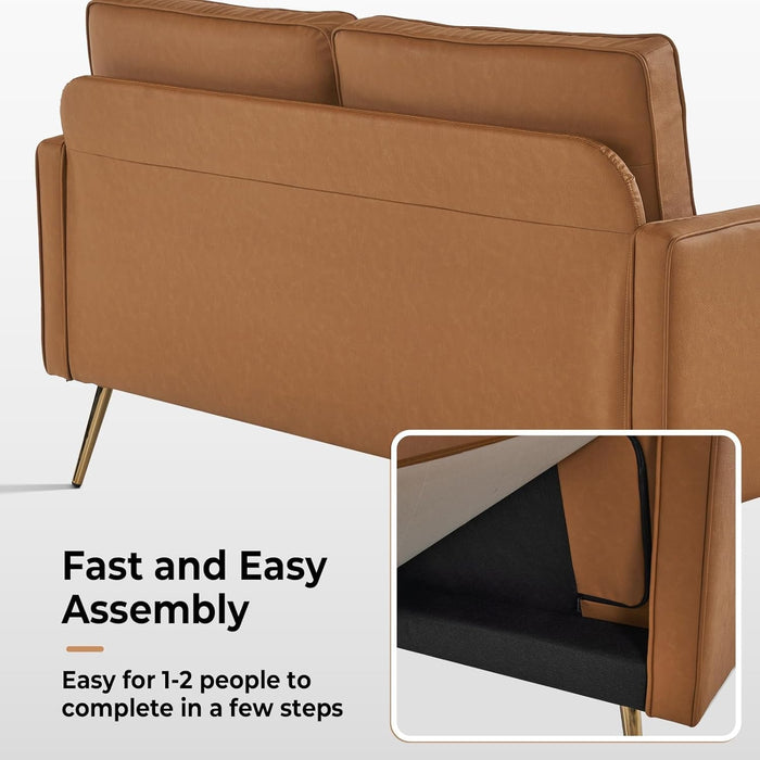 Modern 56 Inch PU Leather Loveseat for Small Spaces - ShipItFurniture