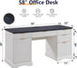 Modern 58 Inch Executive Desk with Storage and Drawers - ShipItFurniture