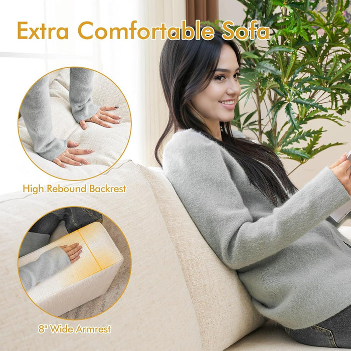 Modern 85 Inch Comfy Sofa Deep Seat Couch - ShipItFurniture