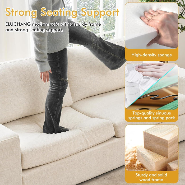 Modern 85 Inch Comfy Sofa Deep Seat Couch - ShipItFurniture