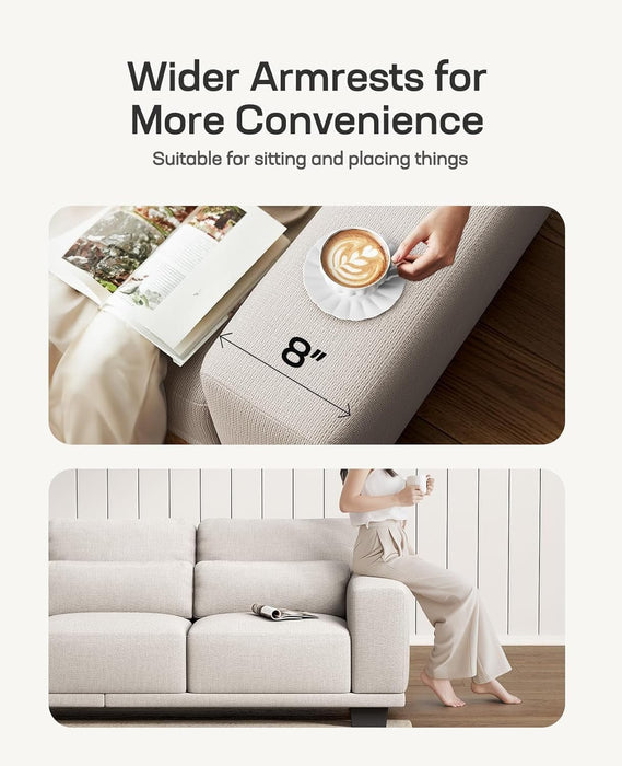 Modern 89 Inch Sofa with Deep Seats and Removable Covers - ShipItFurniture