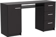 Modern Black Computer Desk with Storage Drawers and Shelf - ShipItFurniture