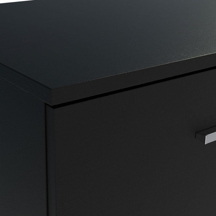 Modern Black Computer Desk with Storage Drawers and Shelf - ShipItFurniture