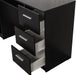 Modern Black Computer Desk with Storage Drawers and Shelf - ShipItFurniture