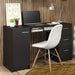Modern Black Computer Desk with Storage Drawers and Shelf - ShipItFurniture