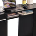 Modern Black Computer Desk with Storage Drawers and Shelf - ShipItFurniture