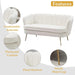 Modern Boucle Loveseat Sofa with Gold Legs for Small Spaces - ShipItFurniture