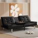 Modern Faux Leather Convertible Sofa Bed with Cup Holders - ShipItFurniture