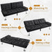 Modern Faux Leather Convertible Sofa Bed with Cup Holders - ShipItFurniture