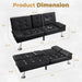 Modern Faux Leather Convertible Sofa Bed with Cup Holders - ShipItFurniture