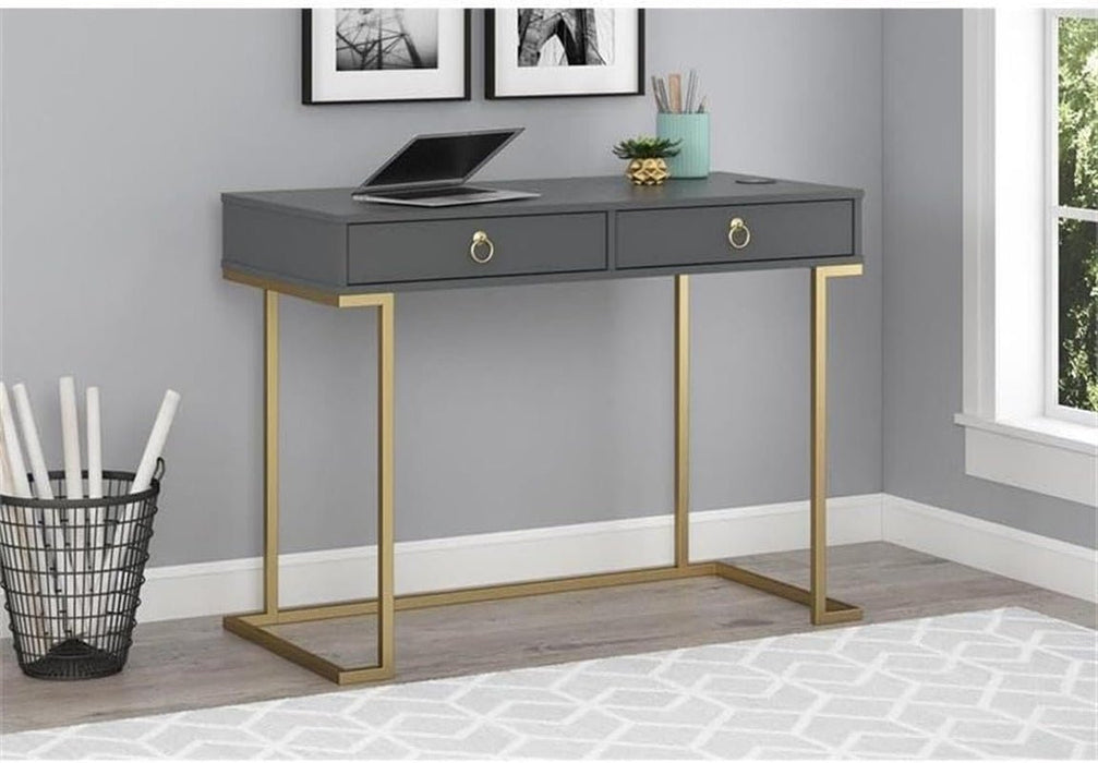 Modern Graphite Grey Computer Desk for Small Spaces - ShipItFurniture