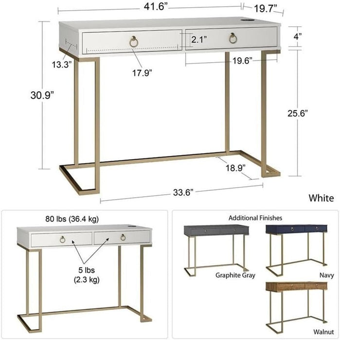 Modern Graphite Grey Computer Desk for Small Spaces - ShipItFurniture