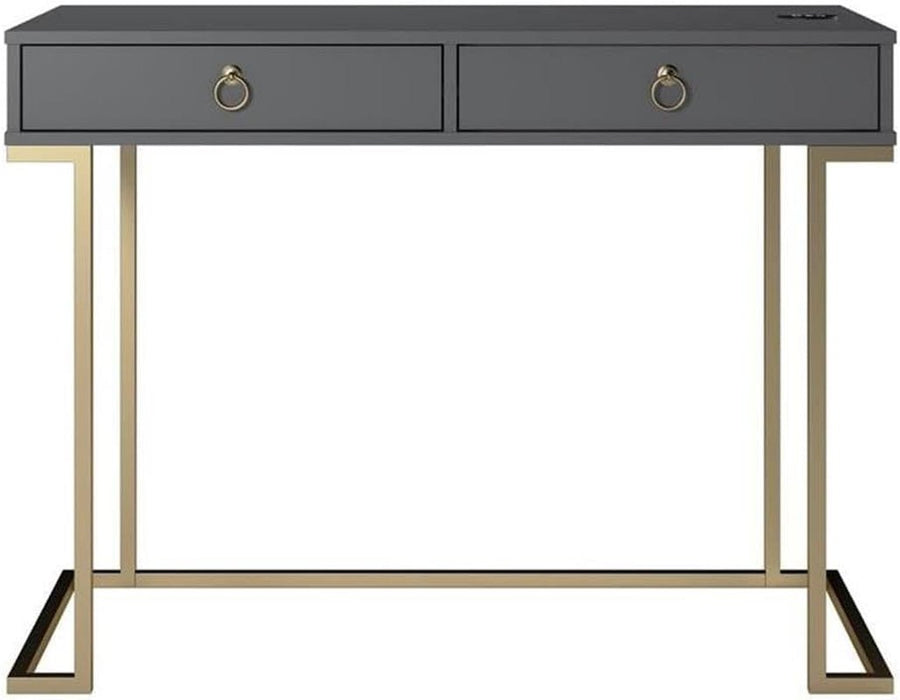 Modern Graphite Grey Computer Desk for Small Spaces - ShipItFurniture