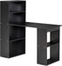 Modern Home Office Desk with 6 - Tier Storage Shelves, 47" Writing Desk with Bookshelf, Black - ShipItFurniture