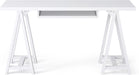 Modern Industrial Solid Wood Writing Desk with Keyboard Tray - ShipItFurniture