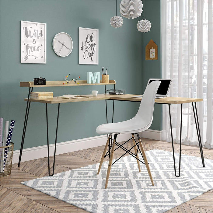 Modern L - Desk with Riser for Stylish Home Office - ShipItFurniture
