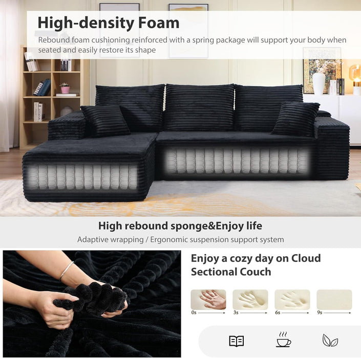 Modern L - Shape Cloud Sectional Couch for Living Room - ShipItFurniture