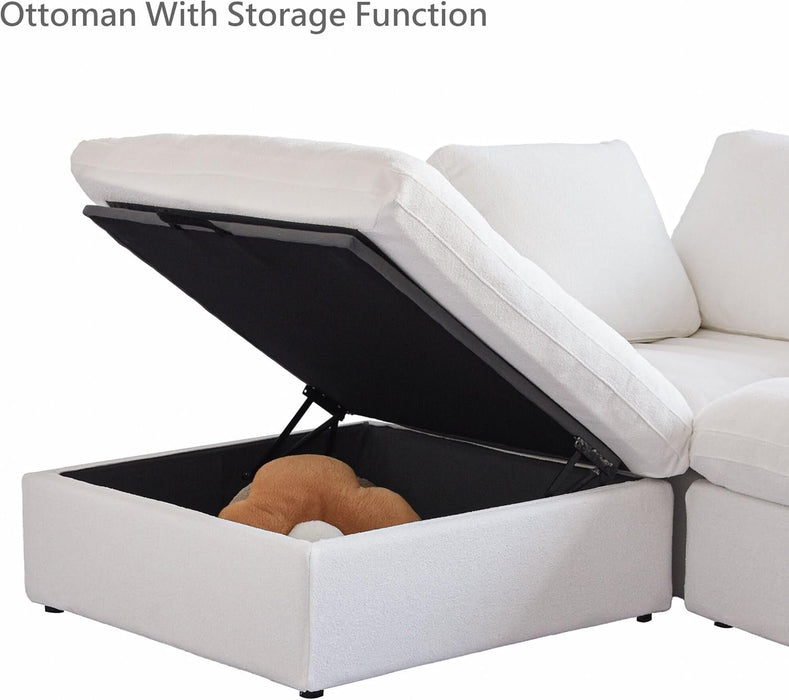 Modern L Shape Cloud Sofa Comfortable Convertible Sectional Couch - ShipItFurniture