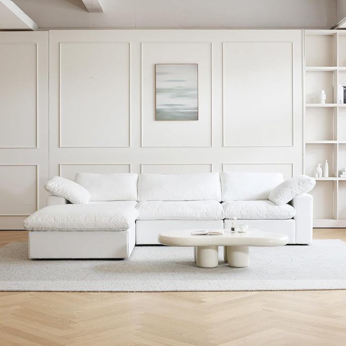 Modern L Shape Cloud Sofa Comfortable Convertible Sectional Couch - ShipItFurniture