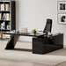 Modern L Shape Executive Desk With Drawers And Cabinet - ShipItFurniture