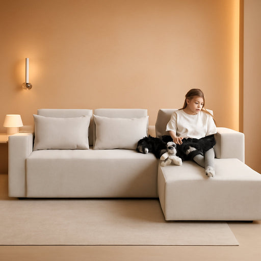 Modern L Shape Sectional Couch With Deep Seating - ShipItFurniture