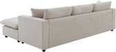 Modern L Shaped Beige Cloud Sofa With Convertible Ottoman - ShipItFurniture