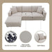 Modern L Shaped Beige Cloud Sofa With Convertible Ottoman - ShipItFurniture
