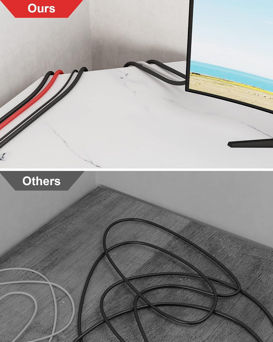 Modern L Shaped Desk with Large Shelves for Office - ShipItFurniture