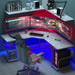 Modern L Shaped Desk with Large Shelves for Office - ShipItFurniture