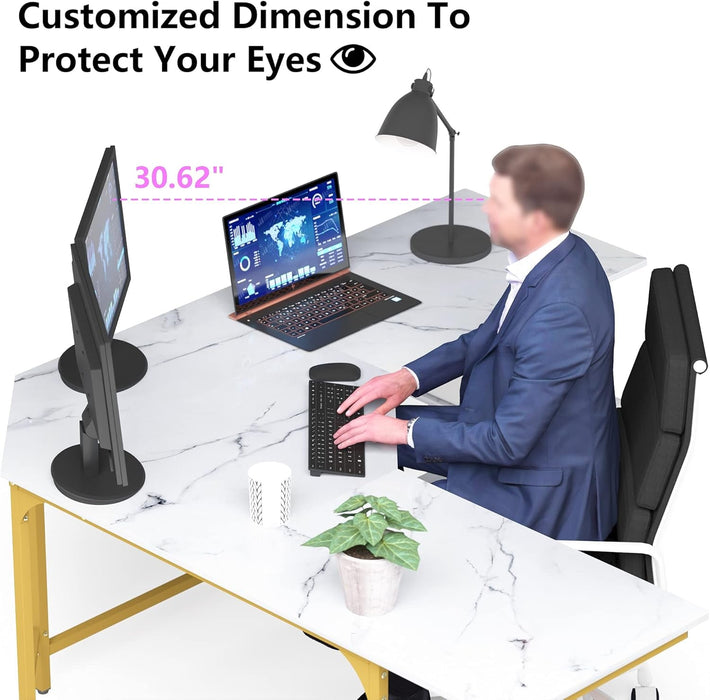 Modern L Shaped Desk with Large Shelves for Office - ShipItFurniture