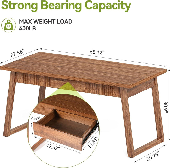 Modern Minimalist 55 Inch Home Office Desk With Drawer - ShipItFurniture